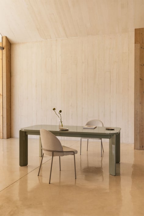 Rechteckiger Esstisch 200x100 cm aus MDF Geneva - Grün Salbei