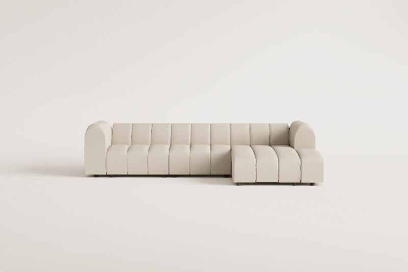 3-teilige modulare Sofagarnitur mit rechter Chaiselongue aus Bouclé-Stoff Eliot