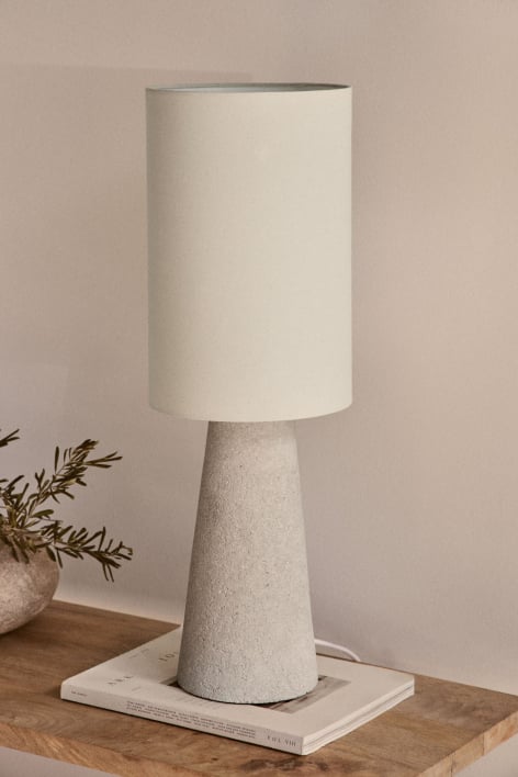 Tischlampe aus Leinen und Fiberglas Loana