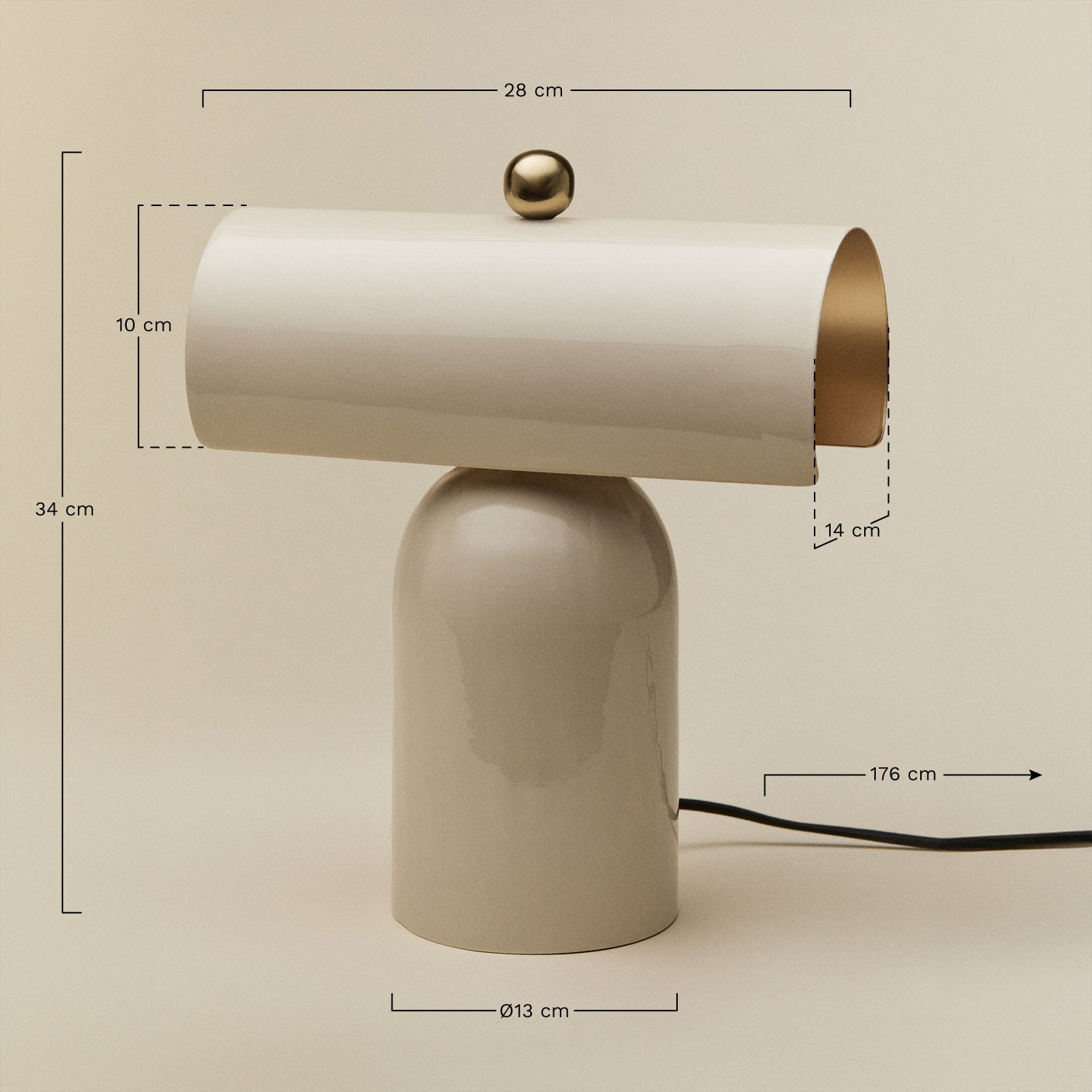 Tischlampe aus Eisen Mondeor, MAßE