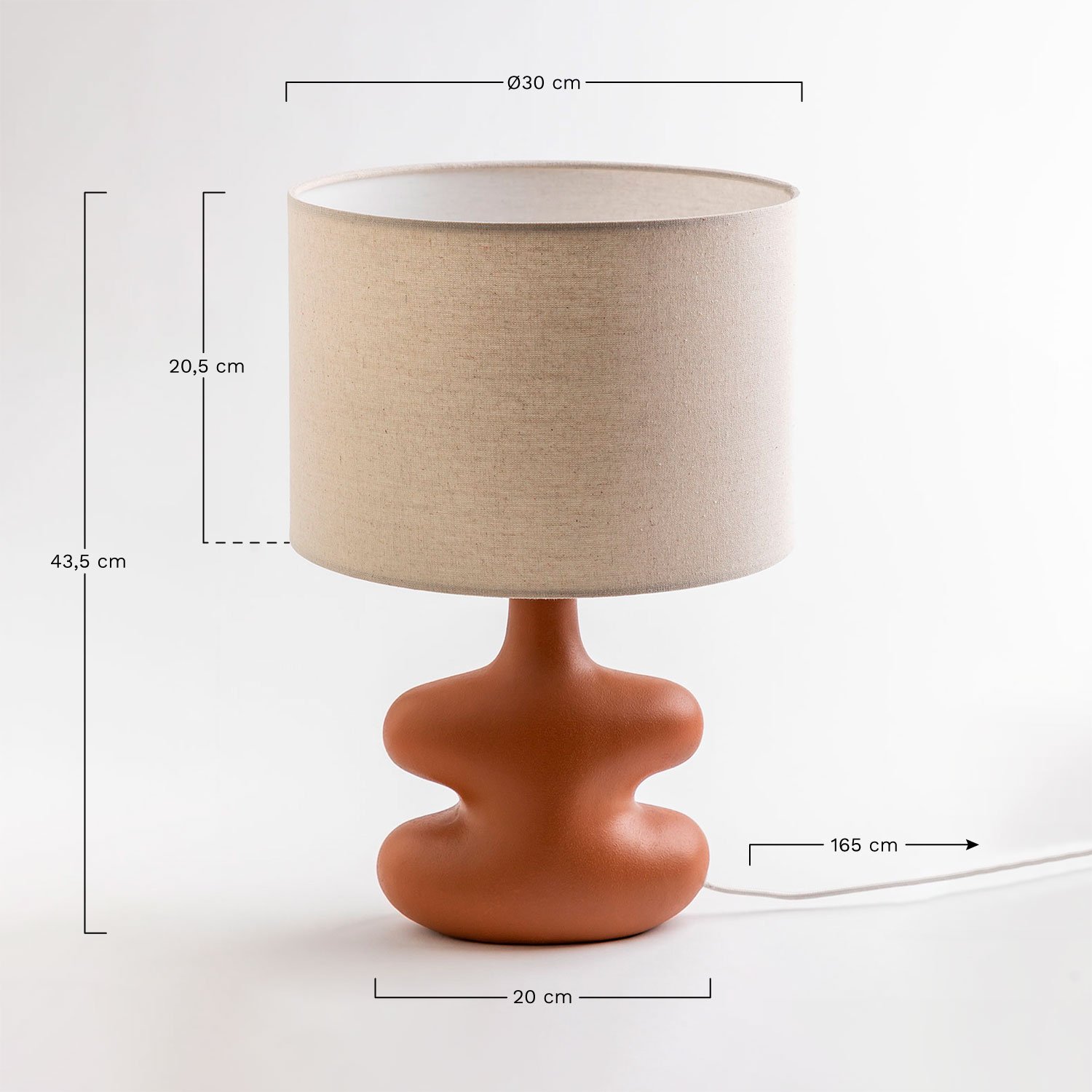 Tischlampe aus Leinen Masaya , MAßE