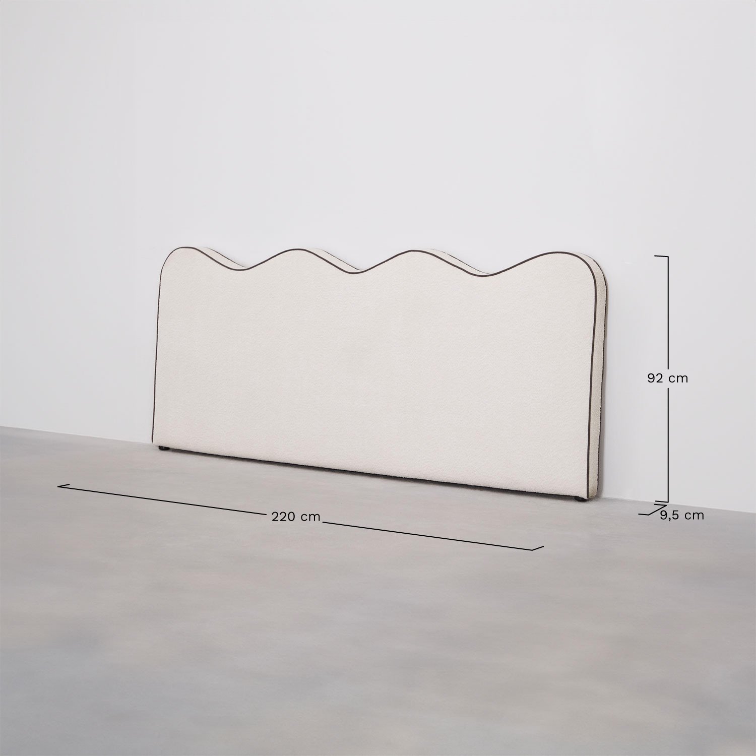 Kopfteil aus Bouclé, 220 cm, Elenor, MAßE