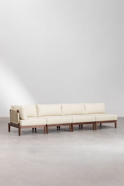 Giulia 4-teiliges modulares Ecksofa aus Akazie