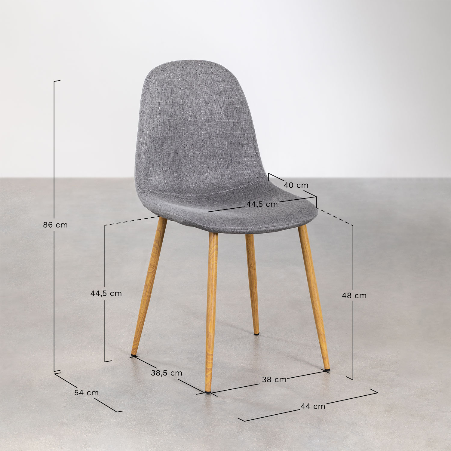 Packen Sie 2 Glamm-Esszimmerstühle ein, MAßE