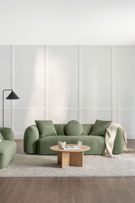 3-Sitzer-Sofa aus Coco-Chenille - Chenille Salbei Grün