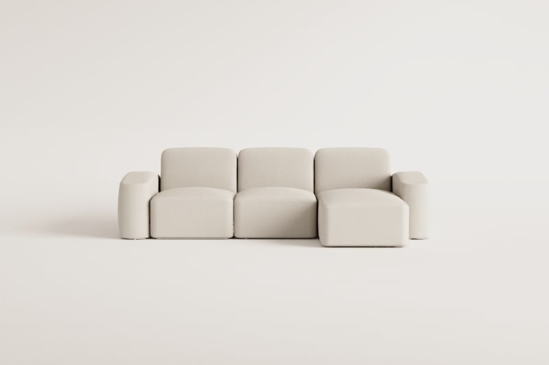 Bastian 3-teiliges rechtsseitiges Chaiselongue-Modulsofa