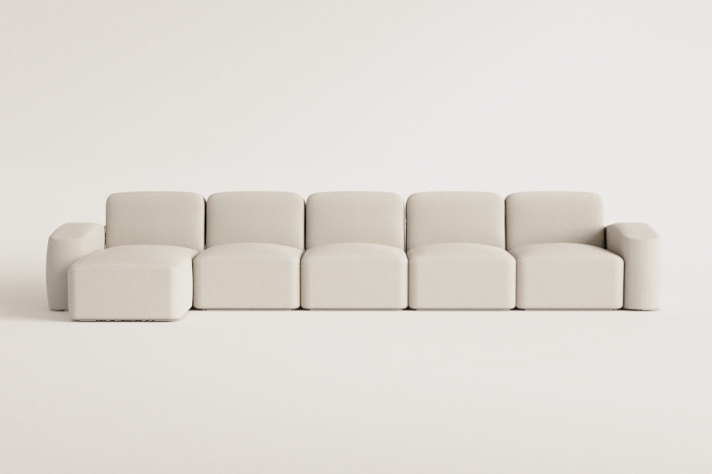Bastian 5-teiliges modulares Sofa mit Chaiselongue links