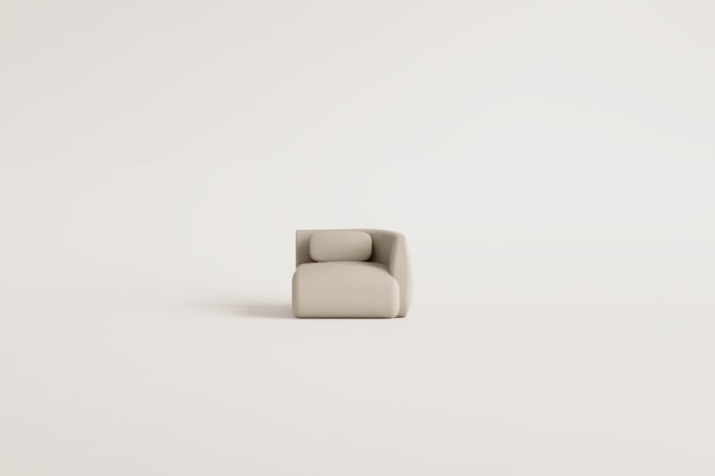 Rechtes Eckmodul für modulares Sofa aus Coquette-Chenille