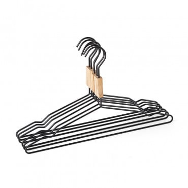 Set Mit 6 Kleiderbügeln Säly Schwarz - Sklum