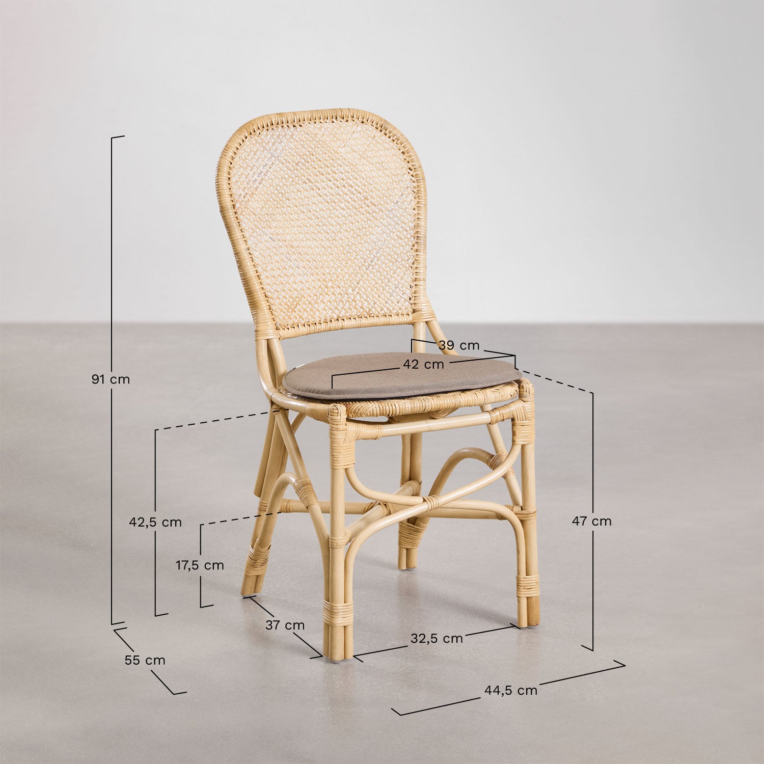 2er-Pack Zariel Rattan-Gartenstühle, MA&szlig;E