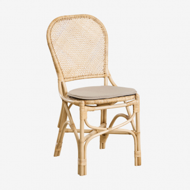 Zariel Rattan-esszimmerstuhl Natürlich & Sandbraun - Sklum
