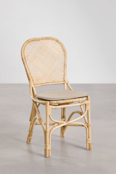 2er-Pack Zariel Rattan-Esszimmerstühle - Natürlich