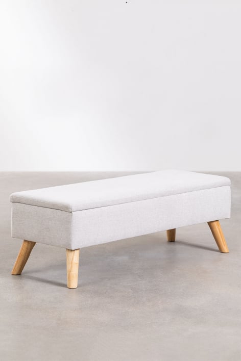 Adirane gepolsterte Sitzbank mit Stauraum - Stofffarbe Cremebeige