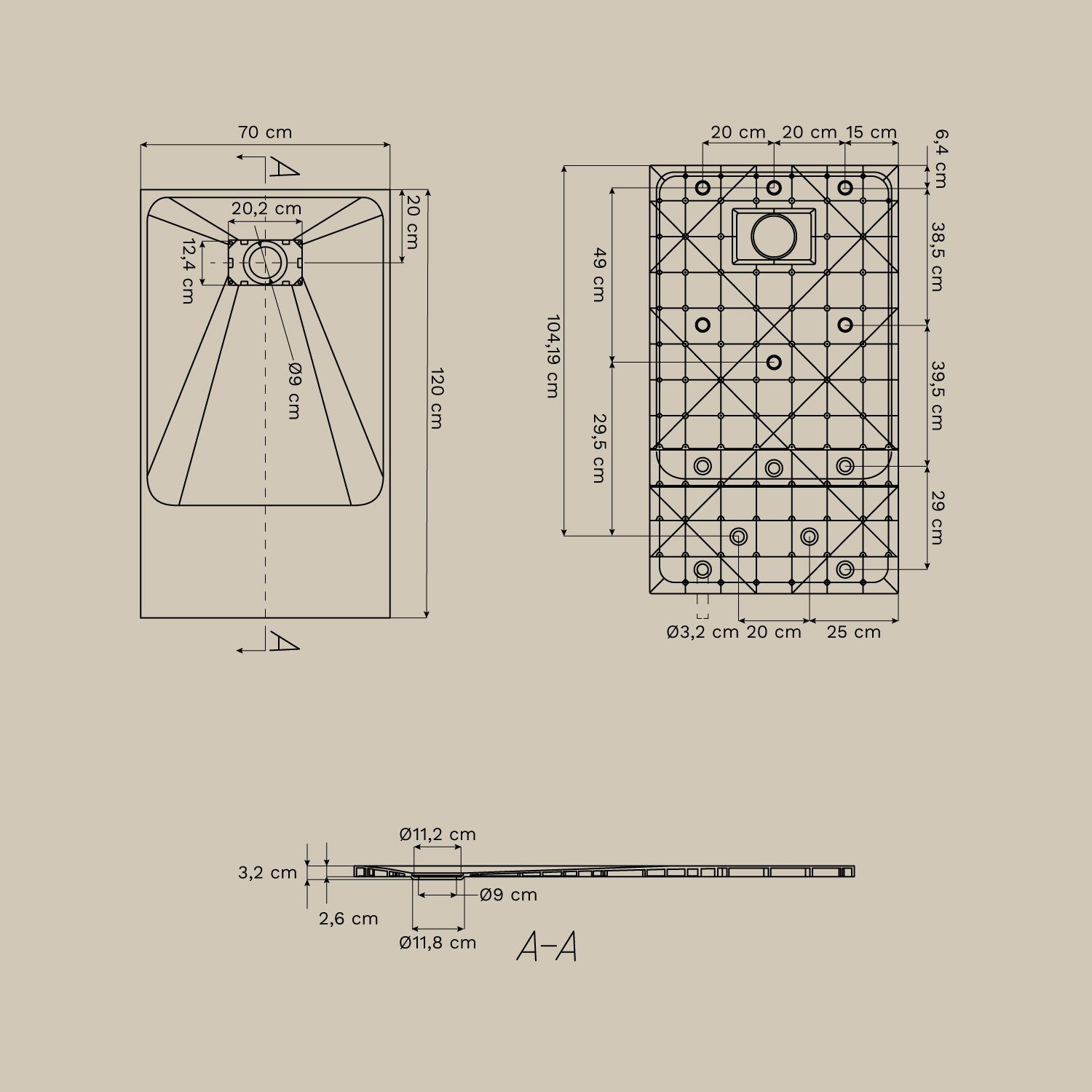 Soho rechteckige, rutschfeste, extraflache Duschwanne aus SMC-Harz, MAßE