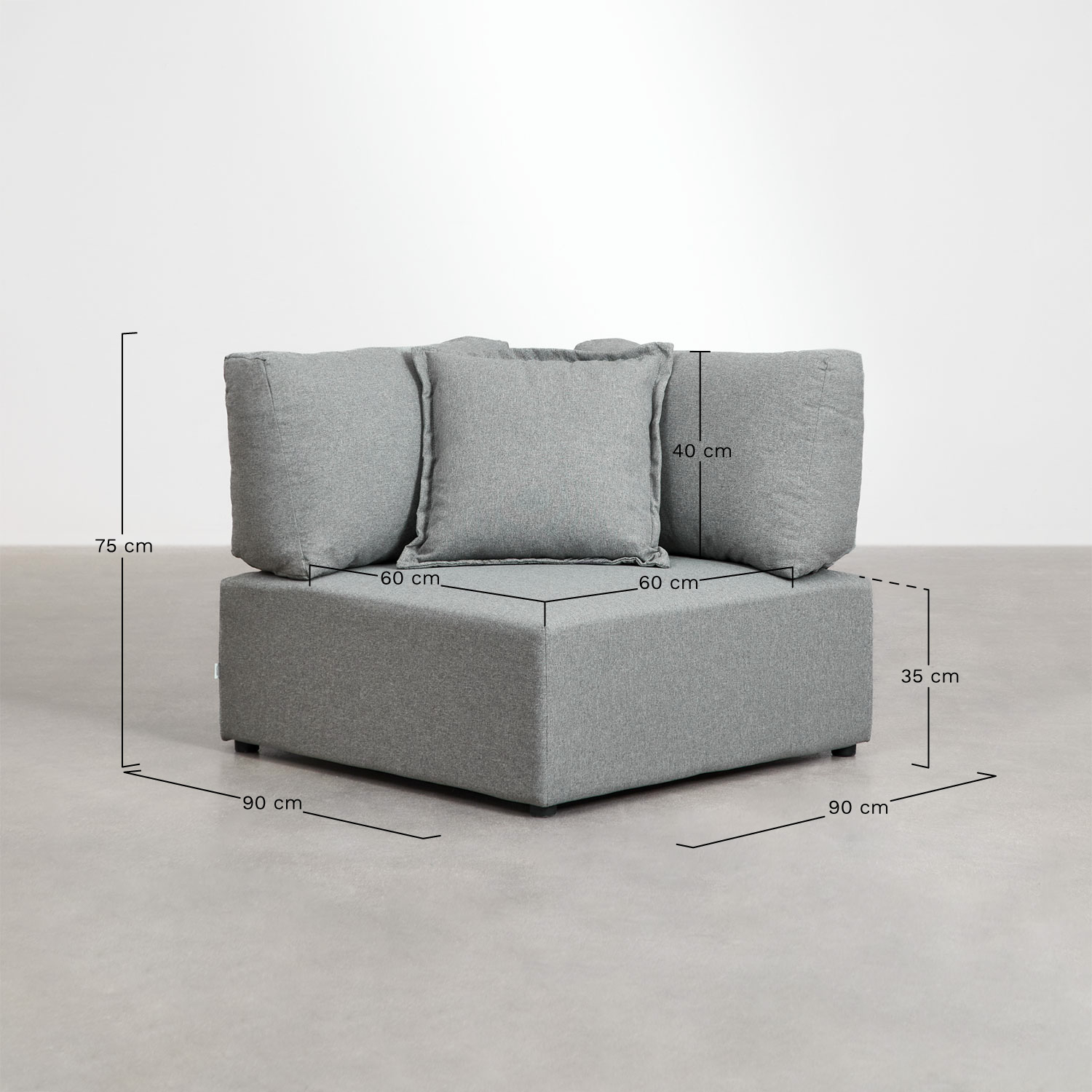 Eckmodul für Kata-Modulsofa, MAßE