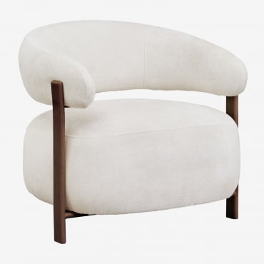 Sessel Aus Chenille-stoff Und Eisen Jolie Braun Dark & Chenille In Creme Beige - Sklum