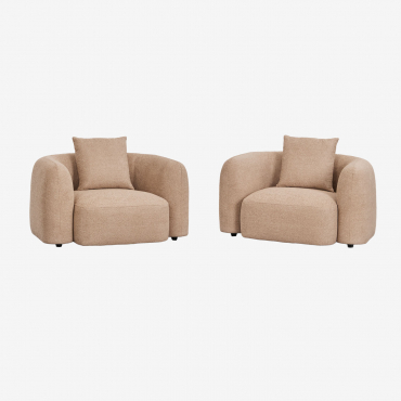 2er-pack Coco-chenille-sessel Latte Brown Dicker Chenille - Sklum