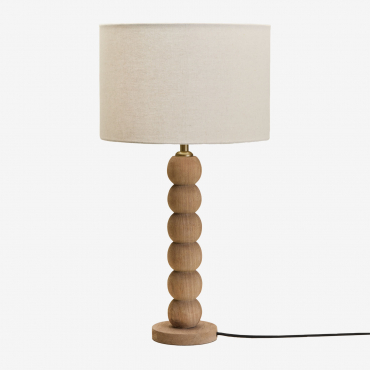 Tischlampe Soler Aus Mangoholz Mango-holz & Off-weiß Ø30 Cm - ↑25 Cm Arlina - Sklum