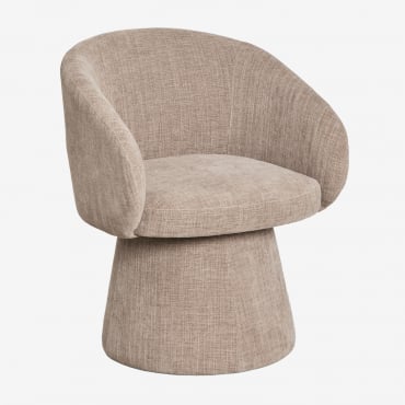 Flavian Gepolsterter Drehsessel Stofffarbe Grau Taupe - Sklum