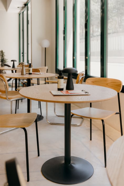 Runder Esstisch aus MDF und Eisen Yvetta