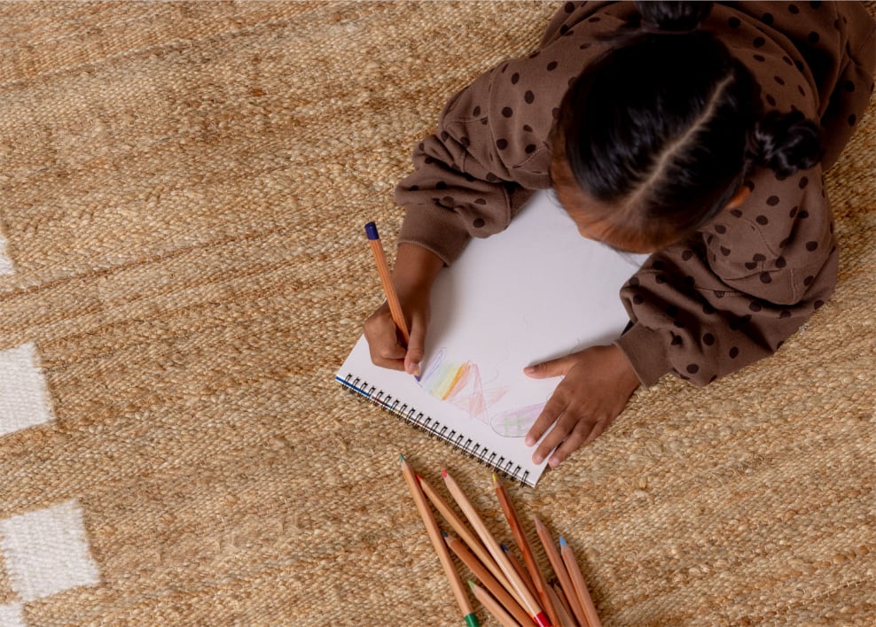 Rechteckiger Teppich aus Jute und Baumwolle Luebo