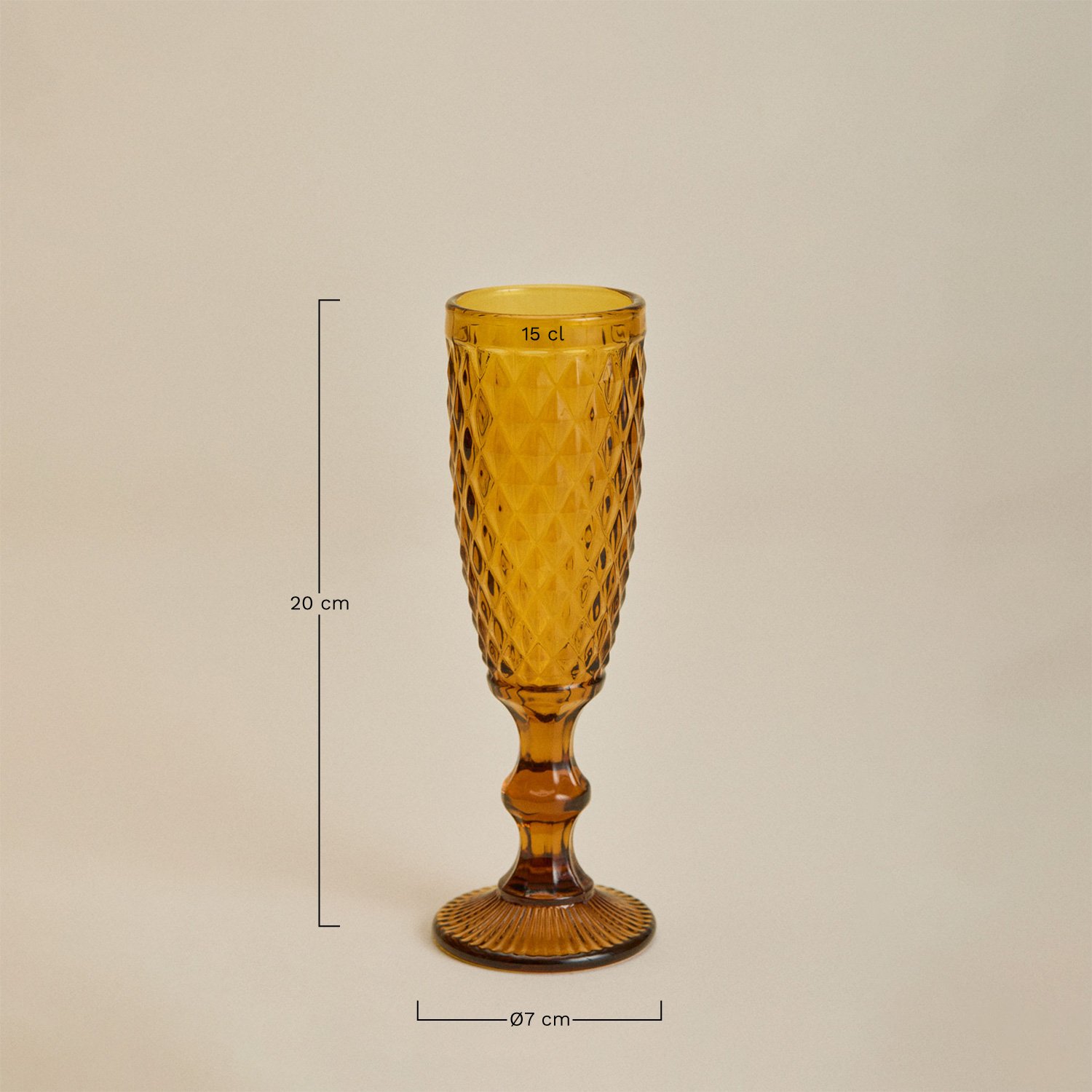 4er-Pack 15cl Champagnergläser aus Koviran-Glas, MAßE