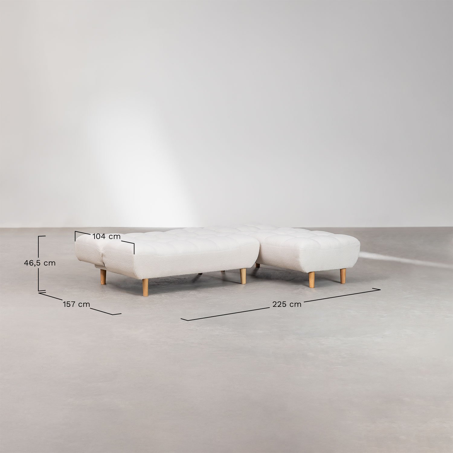 Madison 3-Sitzer-Chaiselongue-Schlafsofa    , MAßE