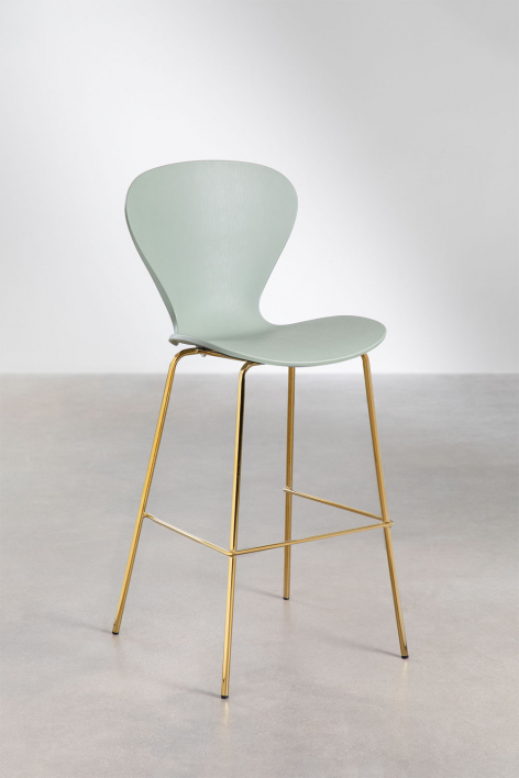 2er Pack Barhocker 75 cm Seladongrün Beine Eisen Gold Uit - Polypropylen Seladon