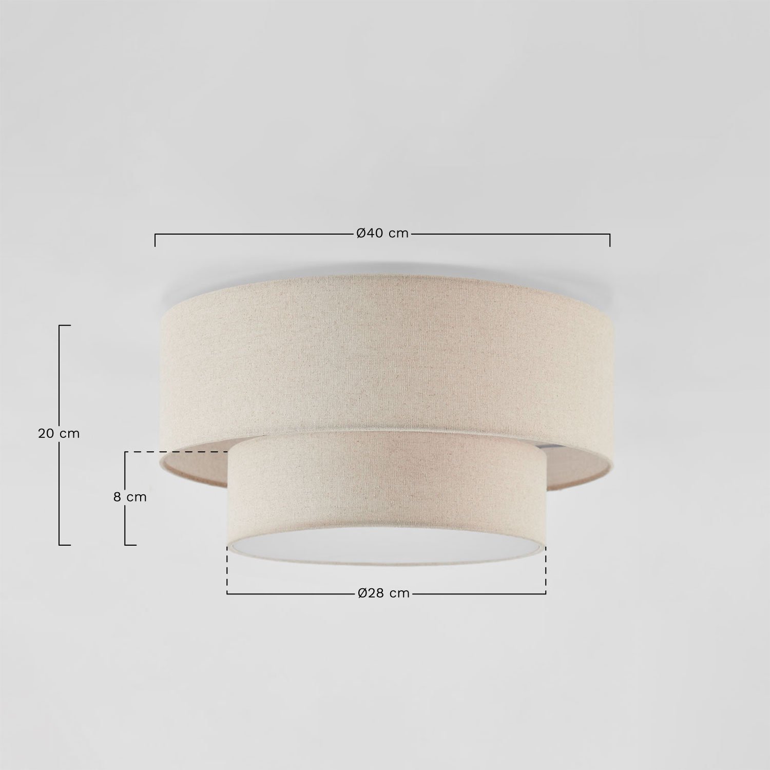 Deckenleuchte Ø40 cm Lumira, MAßE