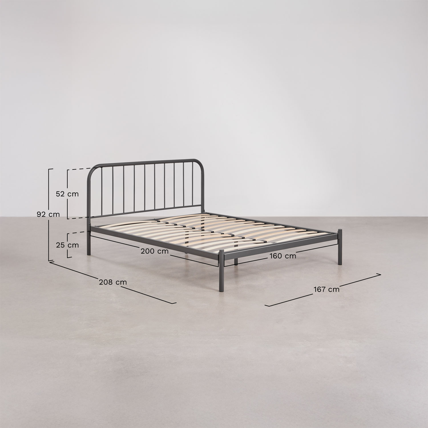 Asteri Eisenbett, MAßE