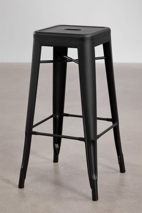 Barhocker 75 cm Stahl Mattschwarz Lix