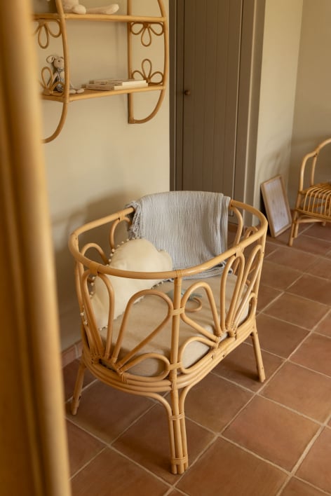 Minibett aus Rattan mit Dahlia Kids Matratze