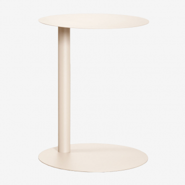 Runder Beistelltisch Für Den Garten Ø40 Cm Aus Edelstahl Yannik Beige Tapioca - Sklum