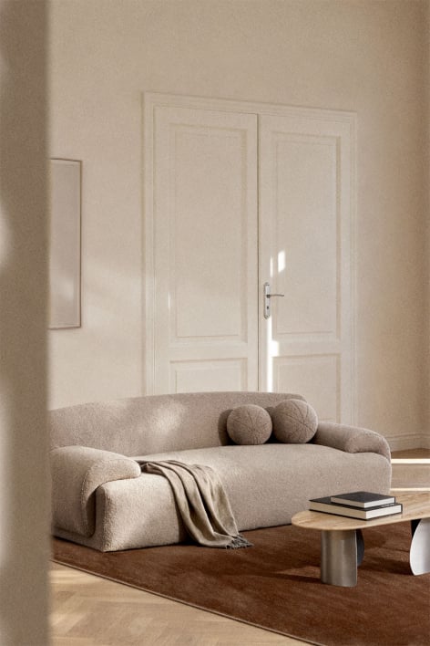 Zweisitziges Sofa mit Shirina-Bezug - Bouclé-Stoff Moka Braun