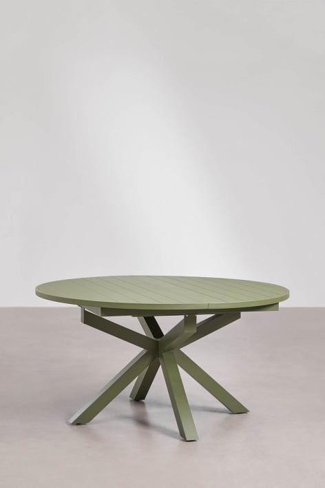 Barces ausziehbarer Gartentisch 145-200x145 cm aus Aluminium - Tiefes Grün Olive 
