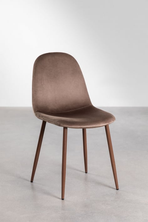 Pack mit 4 Glamm Esszimmerstühlen - Dunkles Holz