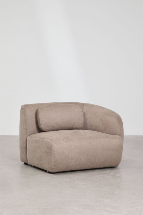 Rechtes Eckmodul für modulare Couch aus Chenille Coquette - Chenille Braun Weizen