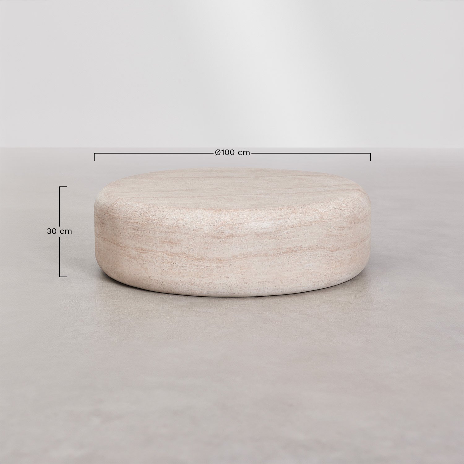 Runder Gartentisch Ø100 cm aus Beton Fonelas, MA&szlig;E