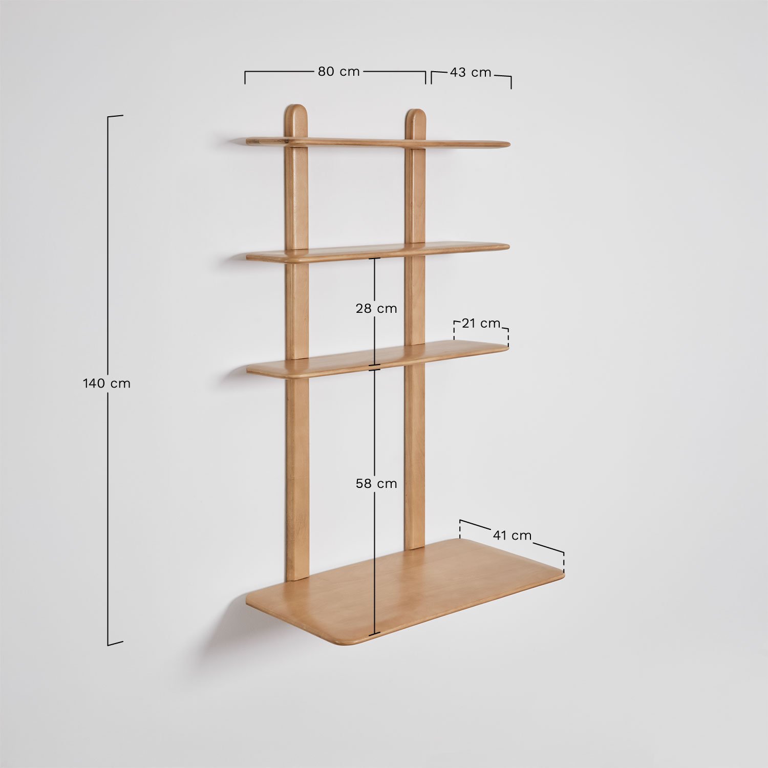Schreibtisch mit Holzregal Veleta, MAßE