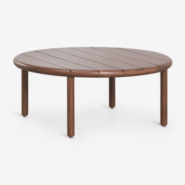 Runder Couchtisch Für Den Garten Aus Akazienholz Olivia Akazienbraun Dunkel & Akazienbraun Dunkel & Ø80 Cm - Sklum