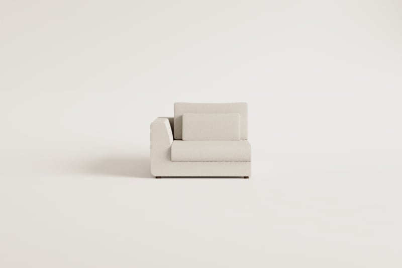 Linkes Eckmodul für modulares Sofa mit verstellbarer Kopfstütze aus Chenille Cataline