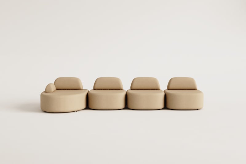 Modulares Ecksofa mit linker Chaiselongue, 4-teilig, bezogen mit Giorgia-Stoff