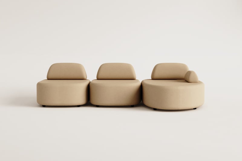 Rechtsseitiges 3-teiliges modulares Chaise-Longue-Sofa Giorgia bezogen