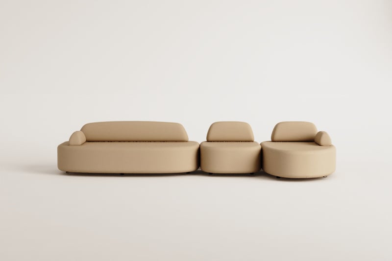 Rechtsseitiges 3-teiliges modulares Ecksofa mit Polsterecke Giorgia