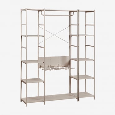 Offenes 2-teiliges Modulares Schrank Mit Eisenregal Elviah Moka Braun - Sklum