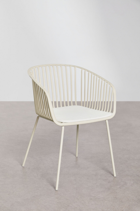 Pack mit 2 Esszimmerstühlen mit Armlehnen aus Stahl und Polypropylen Aradina