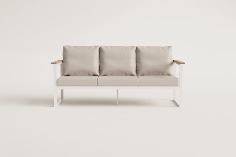 3-Sitzer-Gartensofa aus Aluminium und Lipov-Akazienholz