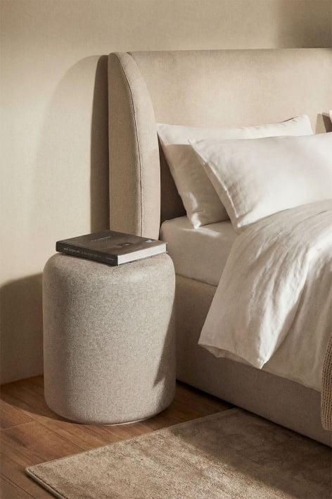 Runde Nachttisch Ø35 cm aus Beton Elyndra