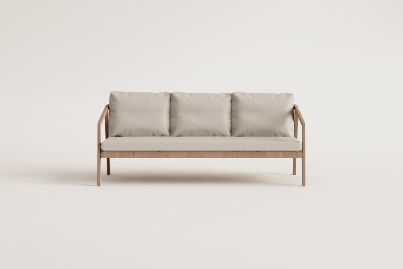 3-Sitzer-Sofa aus Akazienholz Kaela