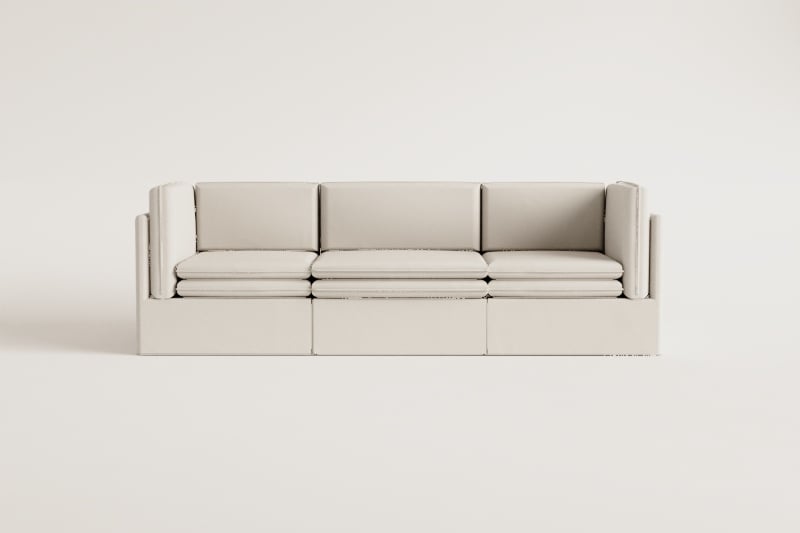 3-teiliges modulares Sofa aus Leinen und Baumwolle Grace